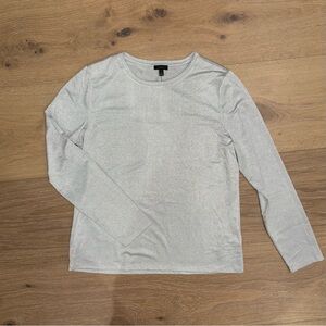 Talbots Silver Metallic long sleeve shirt Size L